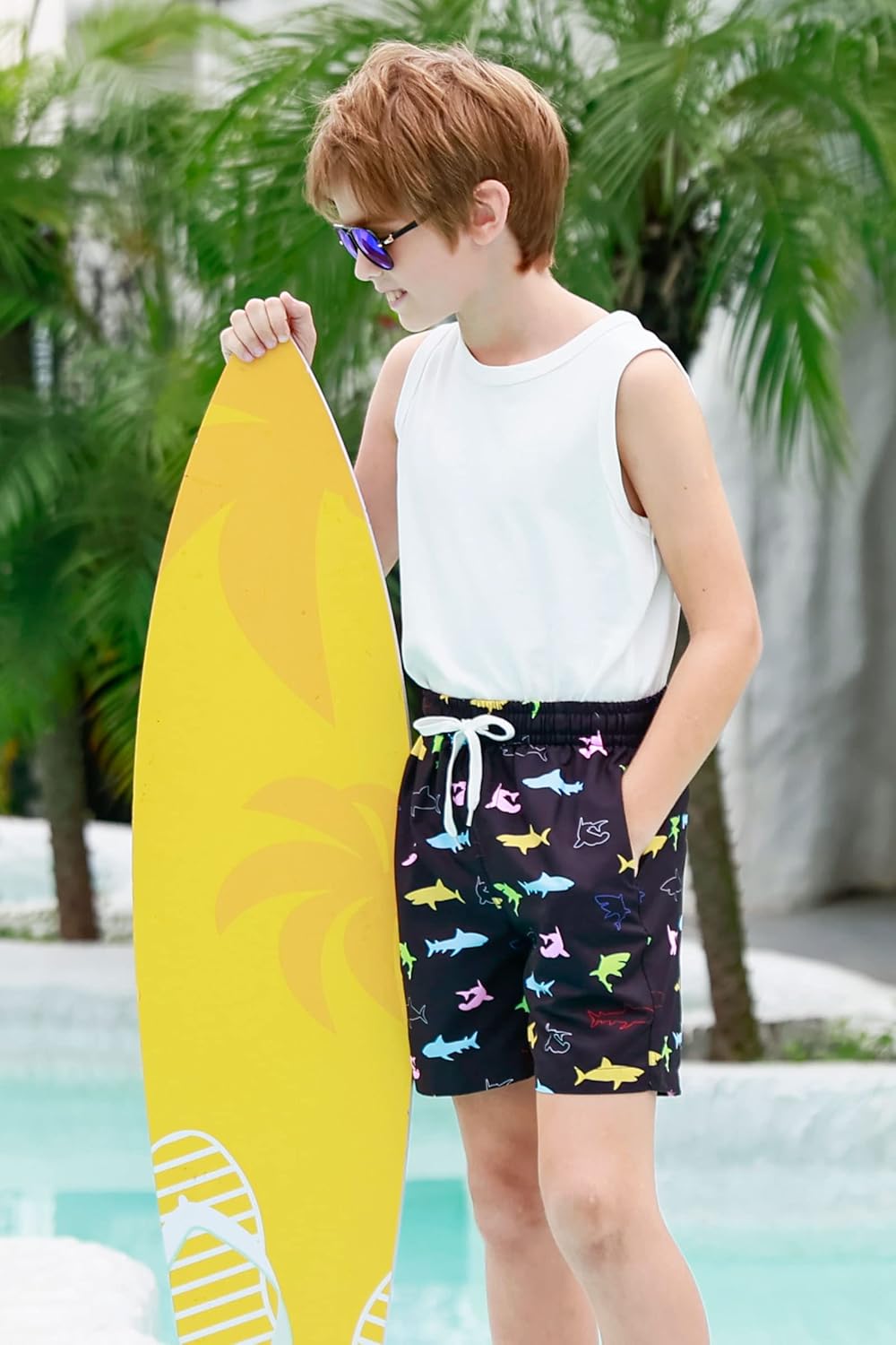 BFUSTYLE Boys Swim Trunks Kid Swim Short with Compression Liner Little Boys Bathing Suit - Image 4