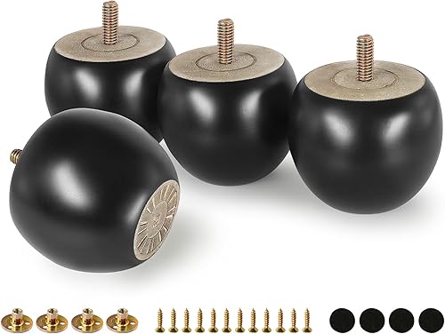 FoDau770 Patas de madera de goma para muebles de 2.4 pulgadas, patas de sofá modernas de mediados de siglo, patas de sofá resistentes, patas de