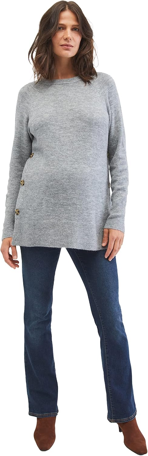 Motherhood Maternity Women's Crew Neck Tunic Sweater