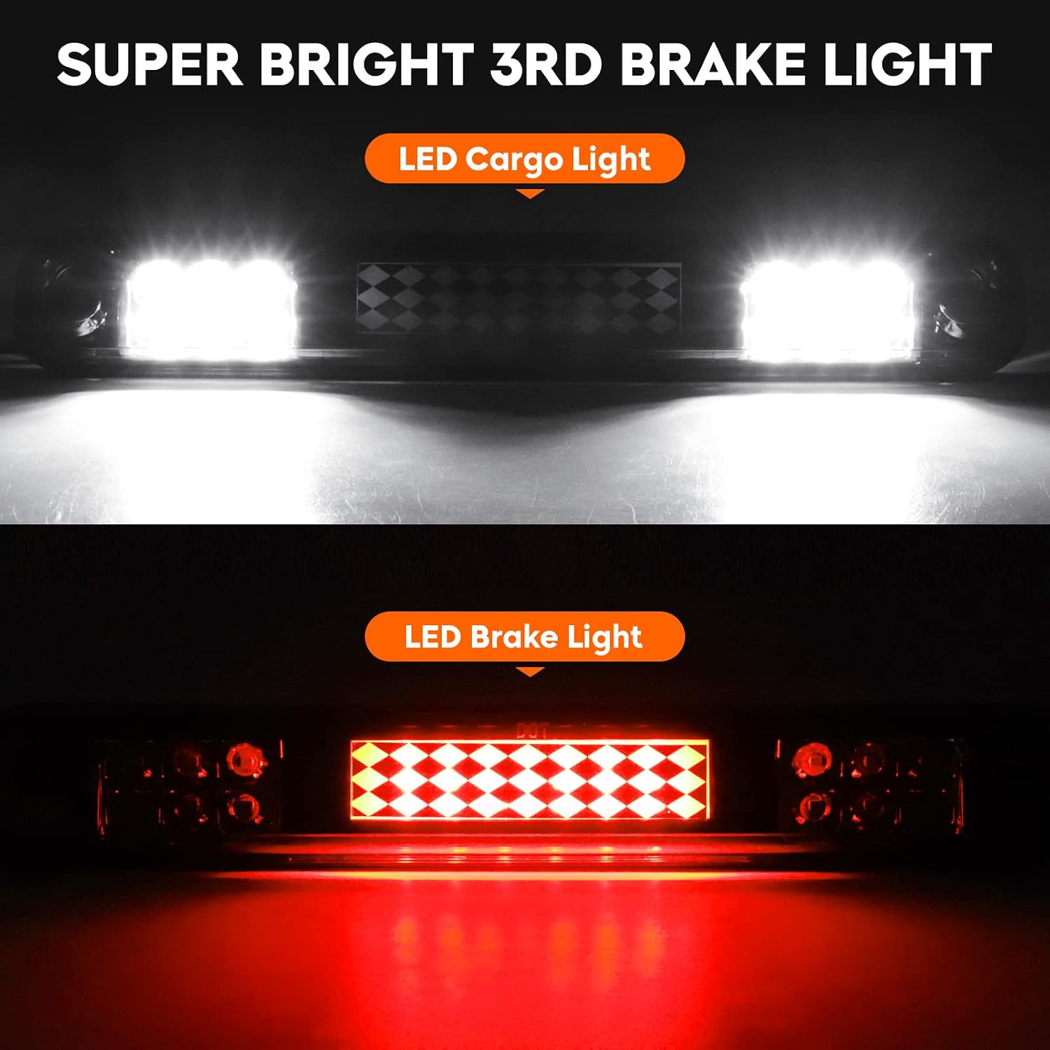 Tresound Tail Light + 3rd Third Brake Cargo Lamp for 94-98 Silverado 88-00 Chevy GMC C/K C1500 C2500 C3500 K1500 K2500 K3500, 92-94 Blazer Rear LED Taillight Assembly
