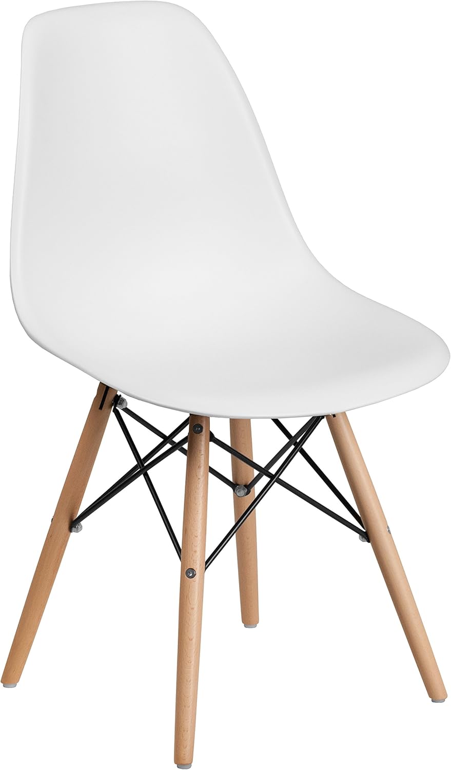 Flash Furniture Elon Series Plastic Modern Dining Chair with Wooden Legs