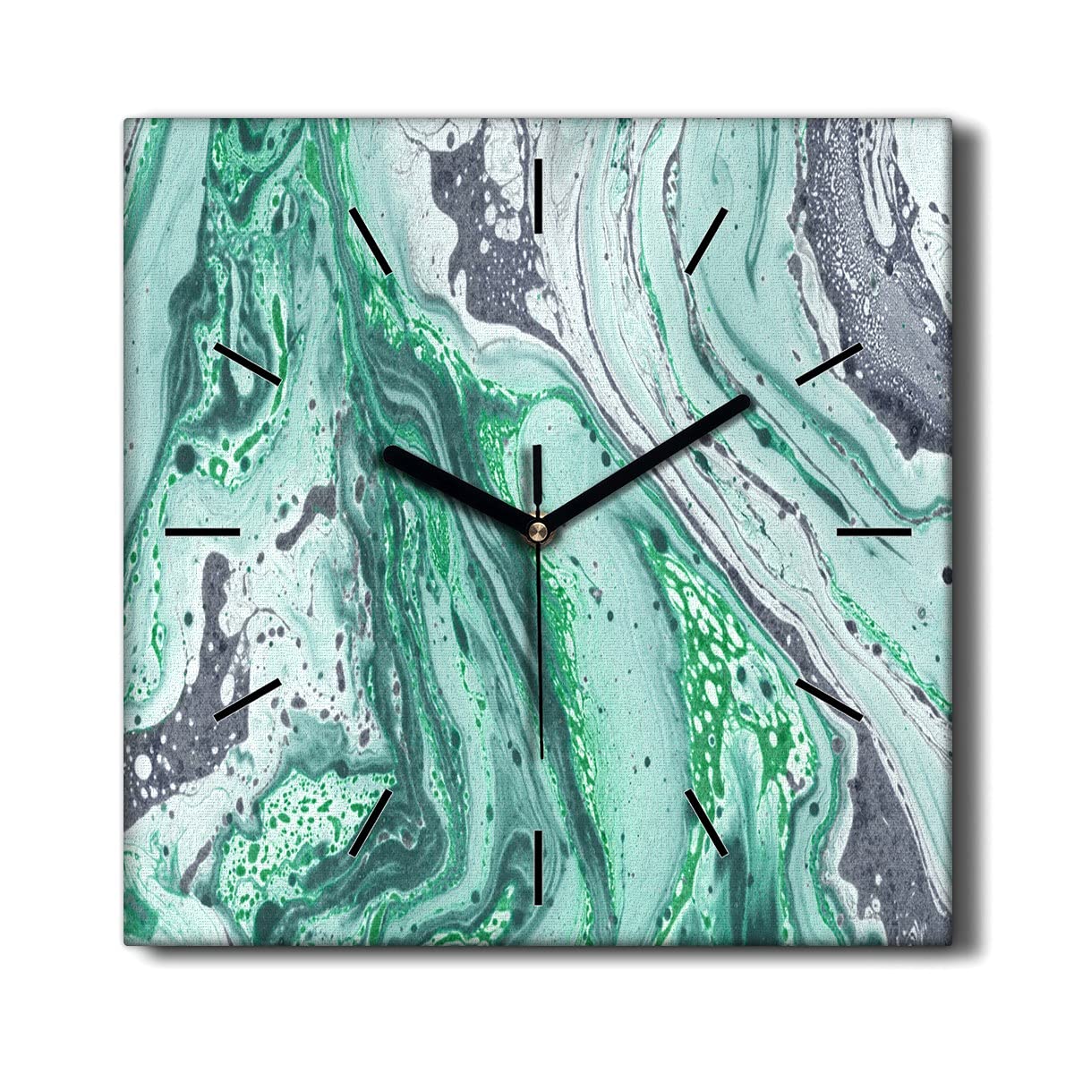Horloge sur Toile sans tic-tac silencieuse 30x30cm marbre moderne