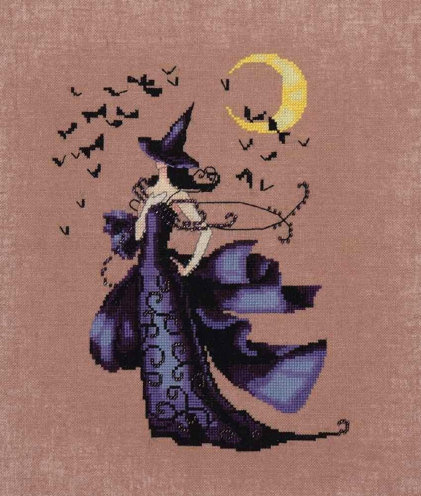 Mirabilia Raven Linen Kit Beaded Counted Cross Stitch by Nora Corbett Designs NC222 Bewitching Pixies (Bundle: Chart, Fabric, Beads)