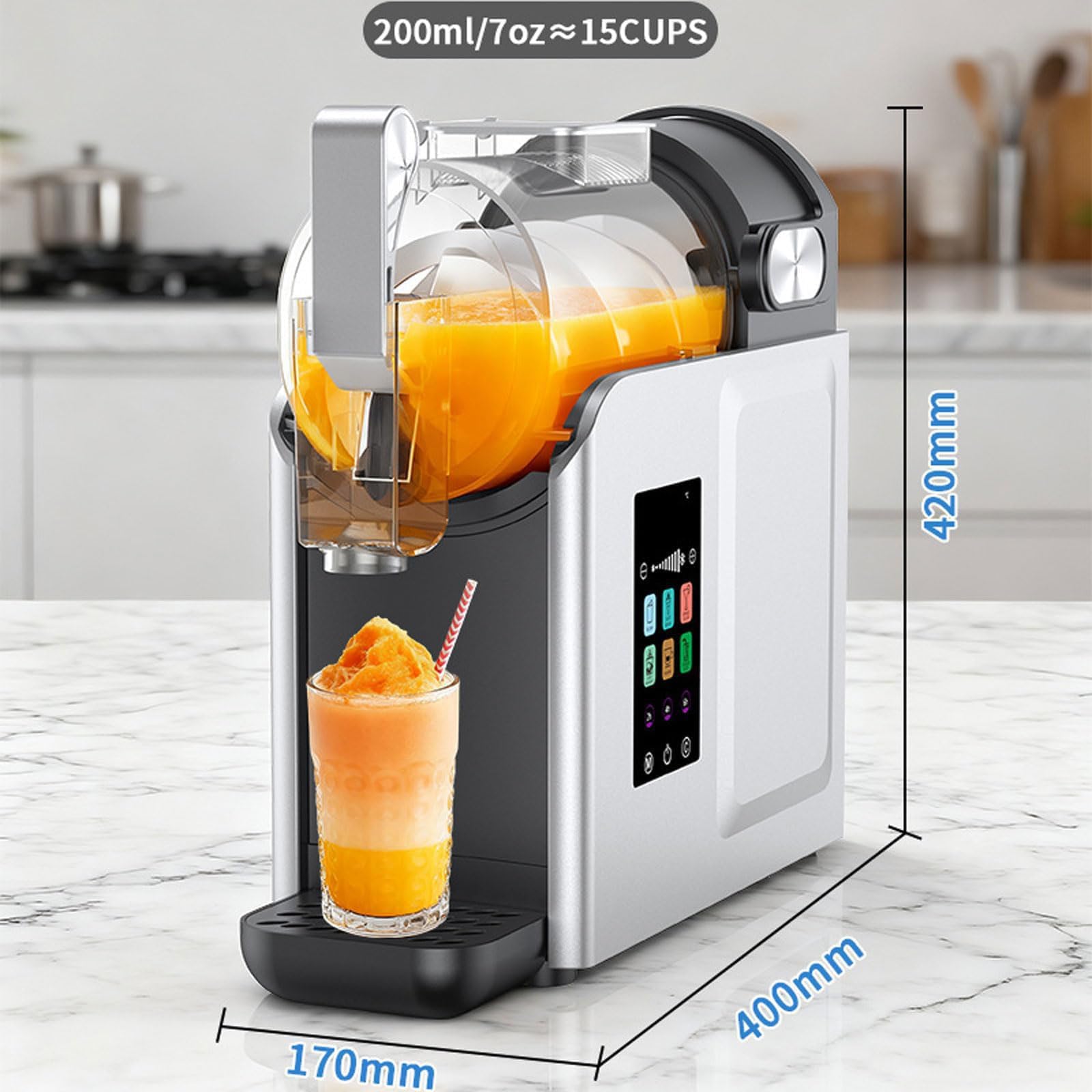 Máquina de granizados, máquina profesional para bebidas congeladas de 2 litros con autolimpieza, 6 modos preestablecidos, no necesita hielo para batidos, helado suave, frappés y zumos congelados.