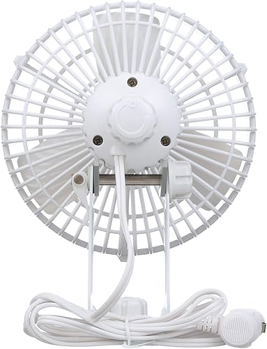 Miniatura 2 de Caframo Kona. Ventilador resistente a la intemperie de 12 V para uso marino. Clasificación IP55, cable directo. Blanco, 7.0 x 7.5 x 9.5 pulgadas