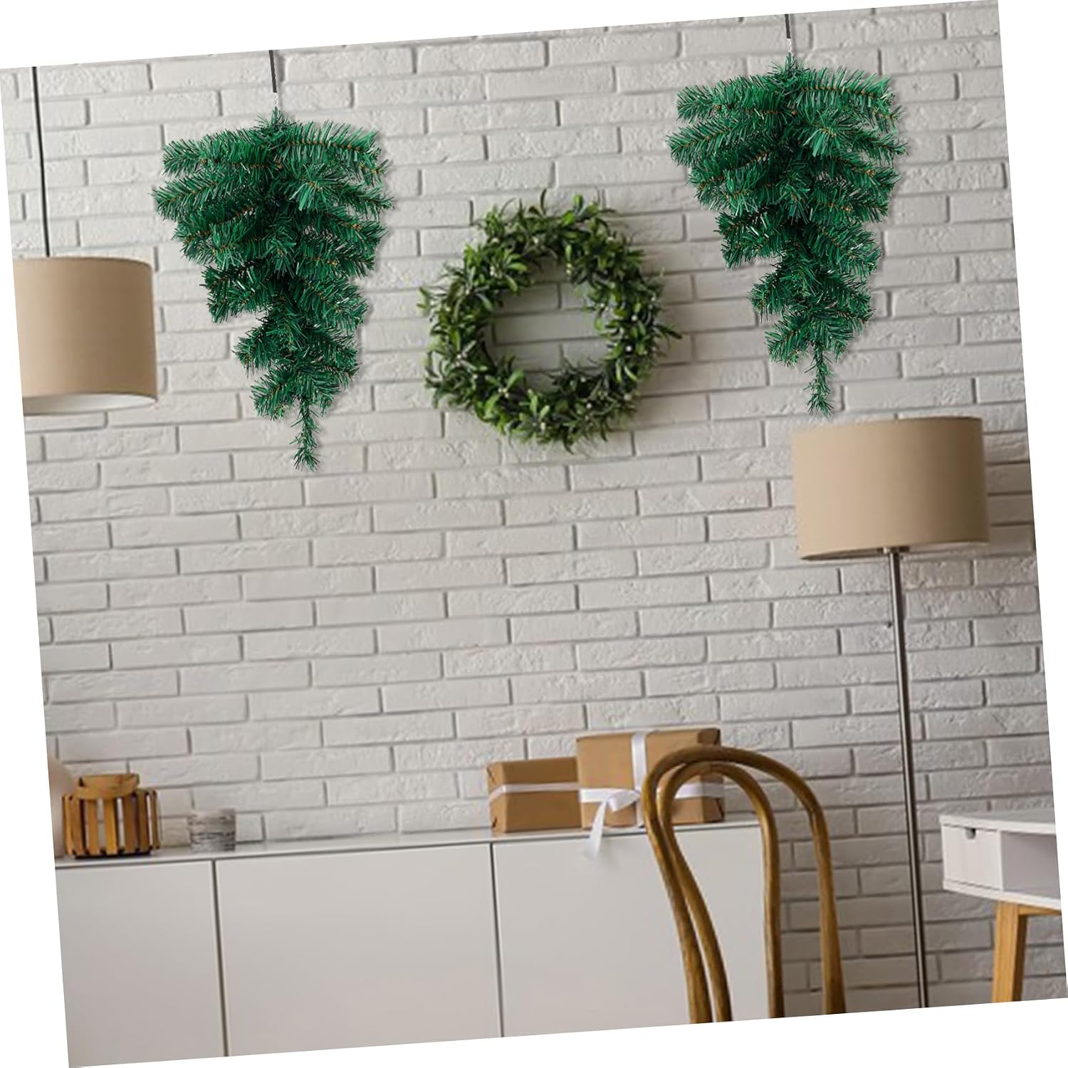 GLEAVI Xmas Door Hanging Swag Upside Down Christmas Tree Decor Wall Decoration for Festive Home and Office Versatile Holiday Ornament for Cheerful Christmas