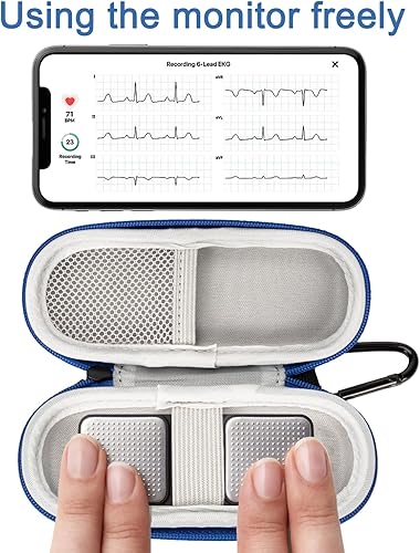 Miniatura 2 de Funda compatible con monitor Kardiamobile ECG, funda para monitor de corazón Kardiamobile ECG compatible con pastillero, Stroage de viaje duro para