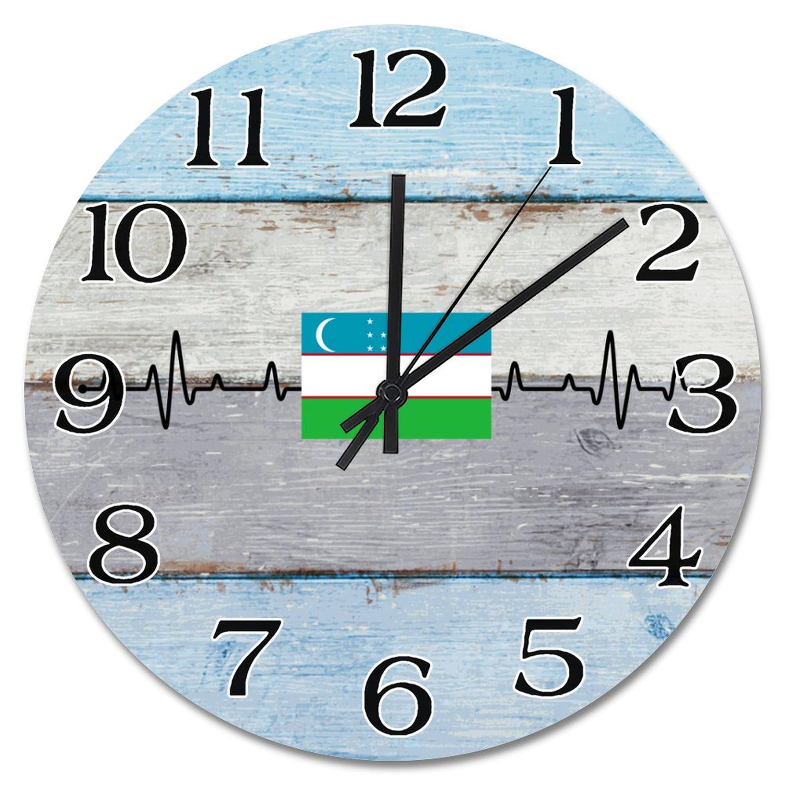 Horloge murale silencieuse Ouzbékistan ronde 30.5 cm à piles sans bruit