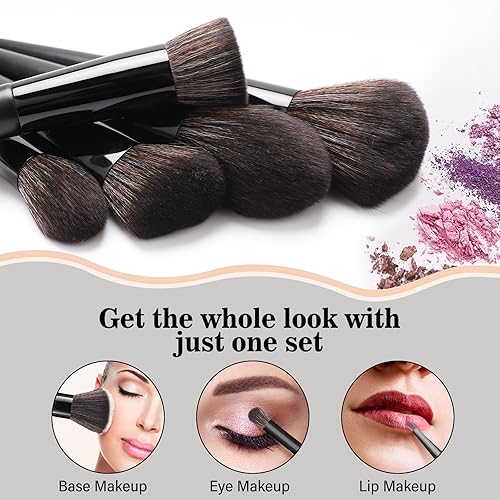 Miniatura 10 de Juego de 20 brochas de maquillaje profesional con estuche, juego de brochas de maquillaje para base en polvo, juego de brochas para sombra de ojos,