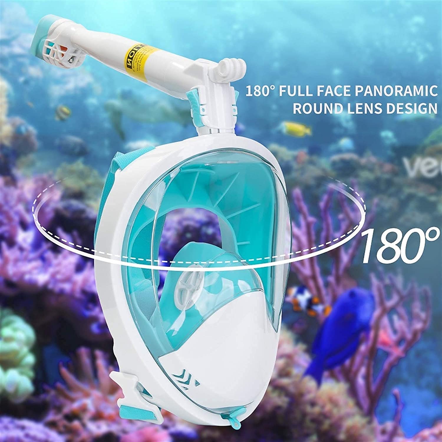 Maschera da sub per snorkeling, maschere da sub, subacquee, visione a 180°, attrezzatura professionale per lo snorkeling, maschere integrali per il nuoto, anti-perdita e anti-appannamento, per adulti