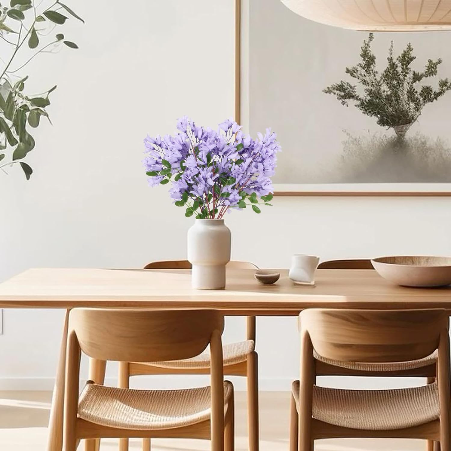 IPOPU 4Pcs Faux Light Purple Artificial Delphiniums, 24.8 Inch Long Stem Artificial Jacaranda Flowers for Tall Vases, Fake Delphiniums for Artificial Flower Arrangements, Home Party Decorations - Image 3