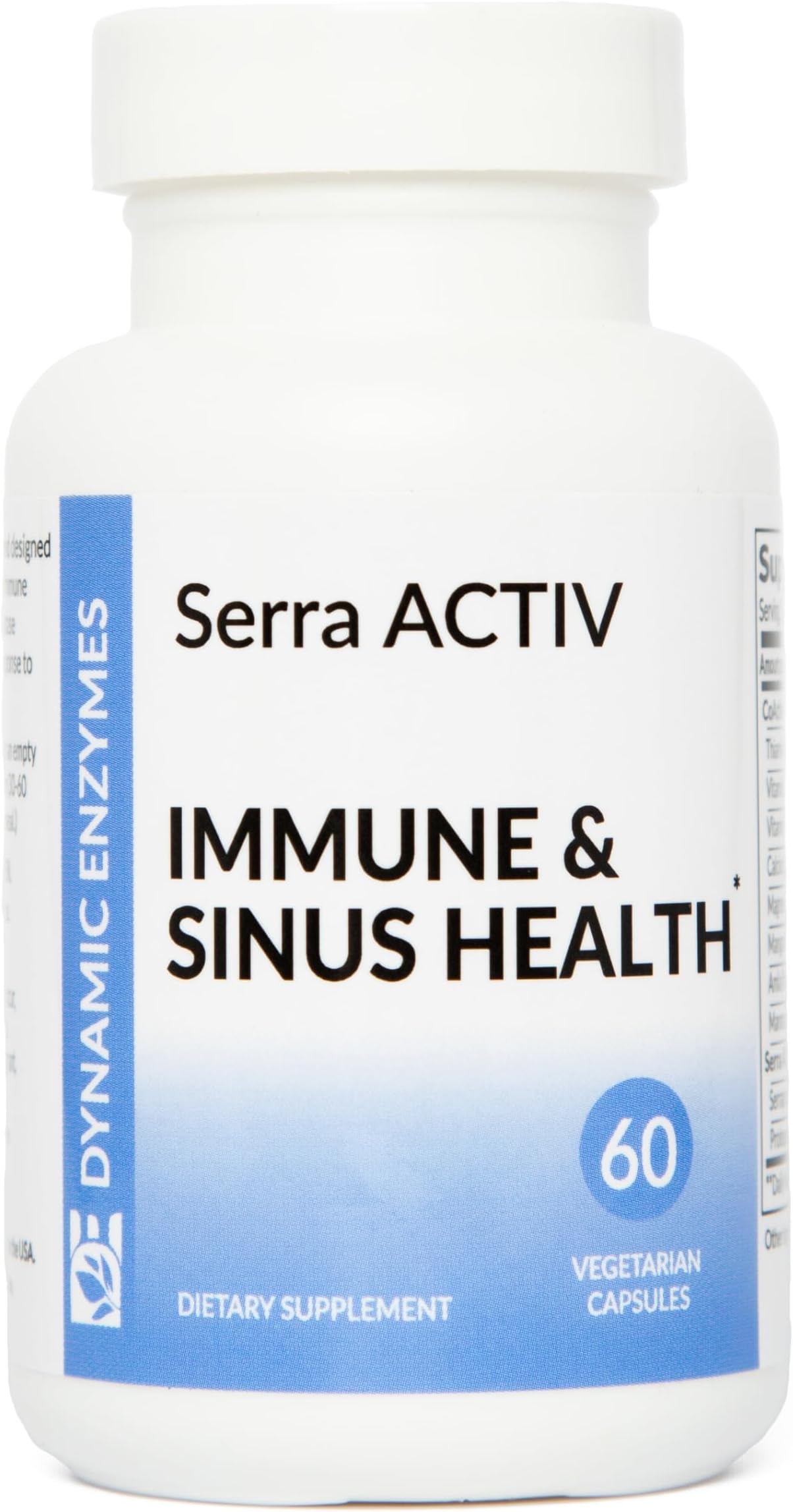 Serra ACTIV Systemic Enzymes – Serrapeptase 120,000 SPU with Acid-Resistant Delivery – Supports Sinus, Respiratory & Circulatory Wellness – 60 Vegetarian Capsules