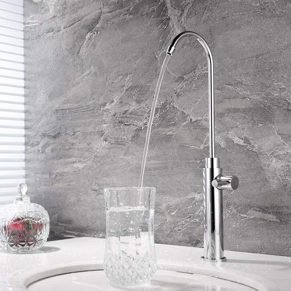 Grifo de filtro de agua potable de ósmosis para cocina, plato de agua potable recto, grifo giratorio único, accesorios de baño de cobre puro para oficina