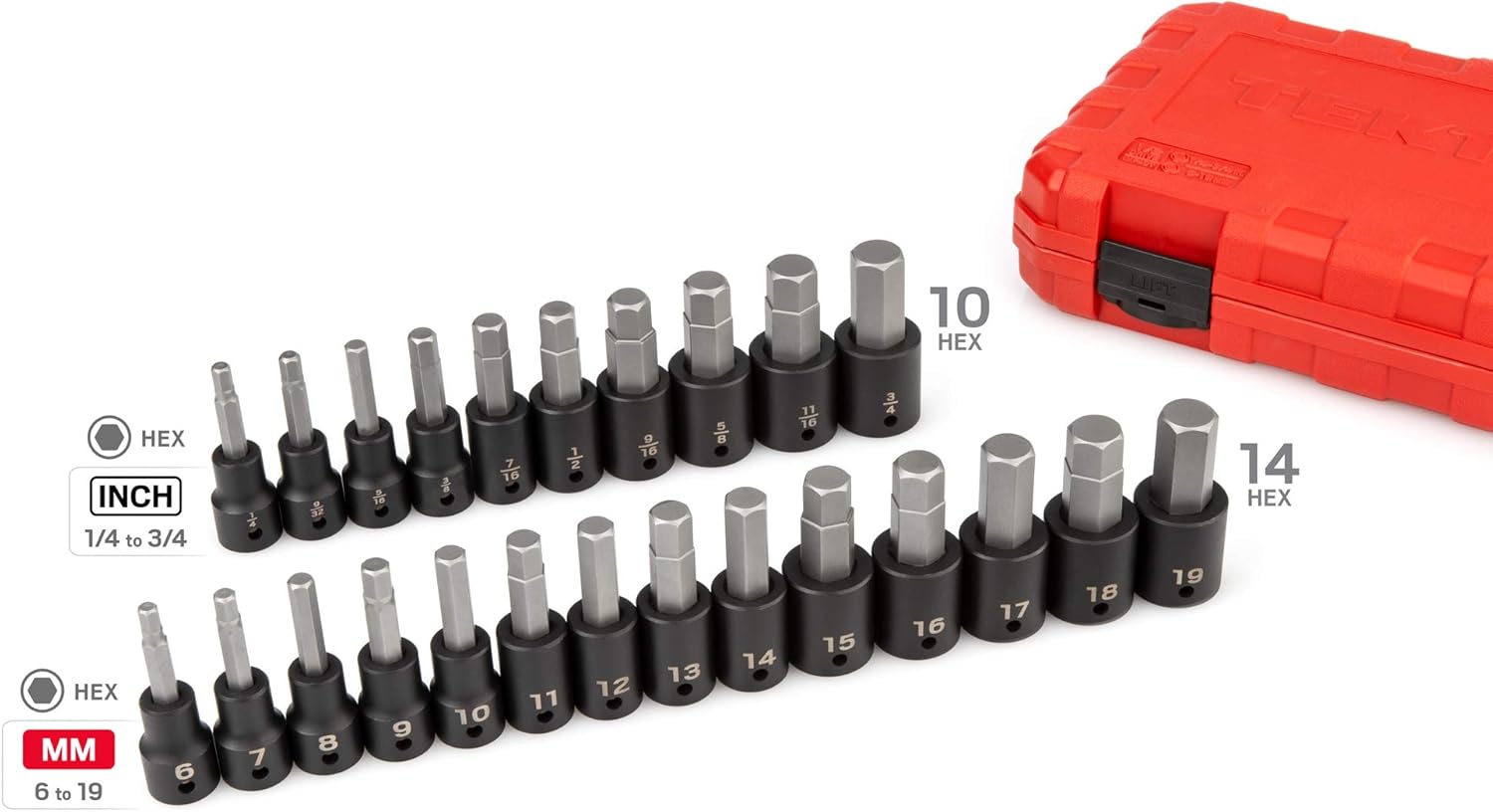 🛒 Flash Sale TEKTON 1/2 Inch Drive Hex Impact Bit Socket Set, 24-Piece (1/4-3/4 in, 6-19 mm) | SIB92311