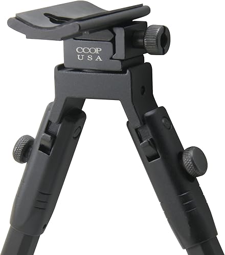 Miniatura 4 de CCOP Rifle táctico de caza Picatinny de 9 pulgadas de Estados Unidos, bípode giratorio BP-59S, negro, pequeño