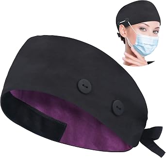 ABAMERICA Working Caps with Button and Sweatband, Adjustable Working Hats for Women Men, One SizeTie Back or Toggle