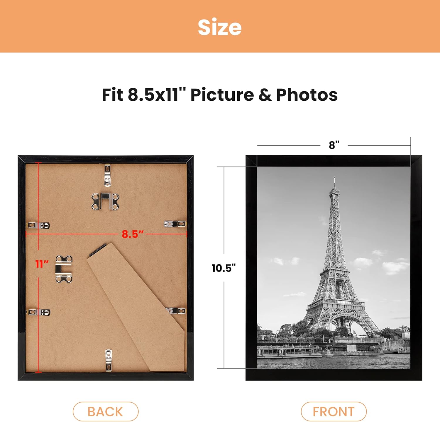 upsimples 8.5x11 Picture Frame 5 Pack Certificate Document Bundle A4 Frame Set of 5