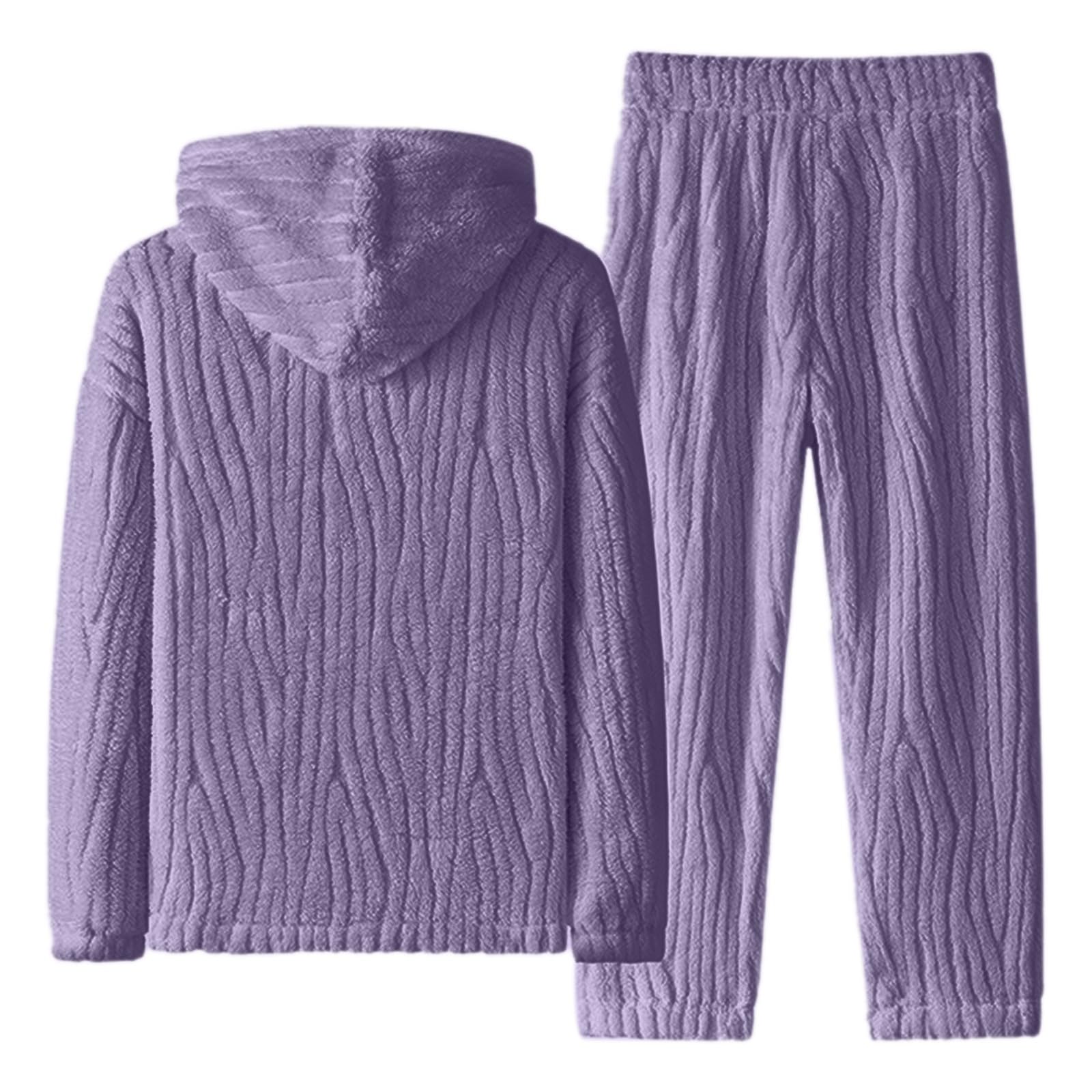 Pijama largo para hombre de franela con botones, cálido pijama de felpa engrosada, elegante invierno, manga larga, pantalones de salón, ropa de salón de dos piezas