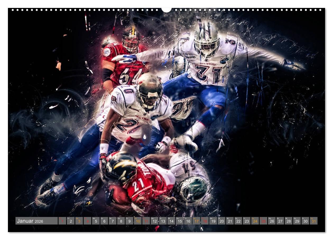 American Football - so cool (Wandkalender 2026 DIN A2 quer), CALVENDO Monatskalender: American Football, Teamsport der Extra-Klasse - beispiellose ... Kraft und Taktik. (CALVENDO Sport)