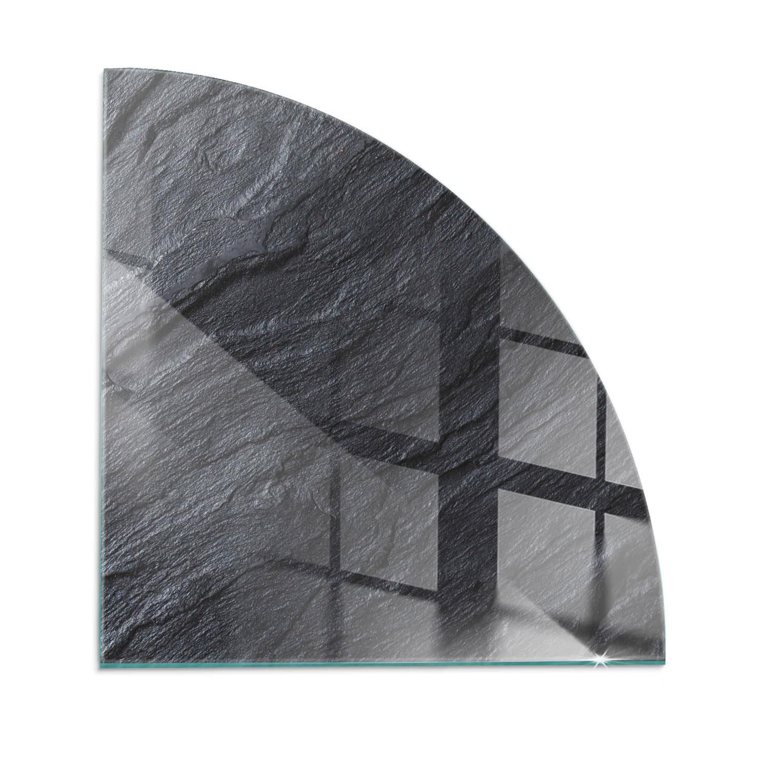 Verre trempé pour cheminée 100x100 cm rond effet pierre