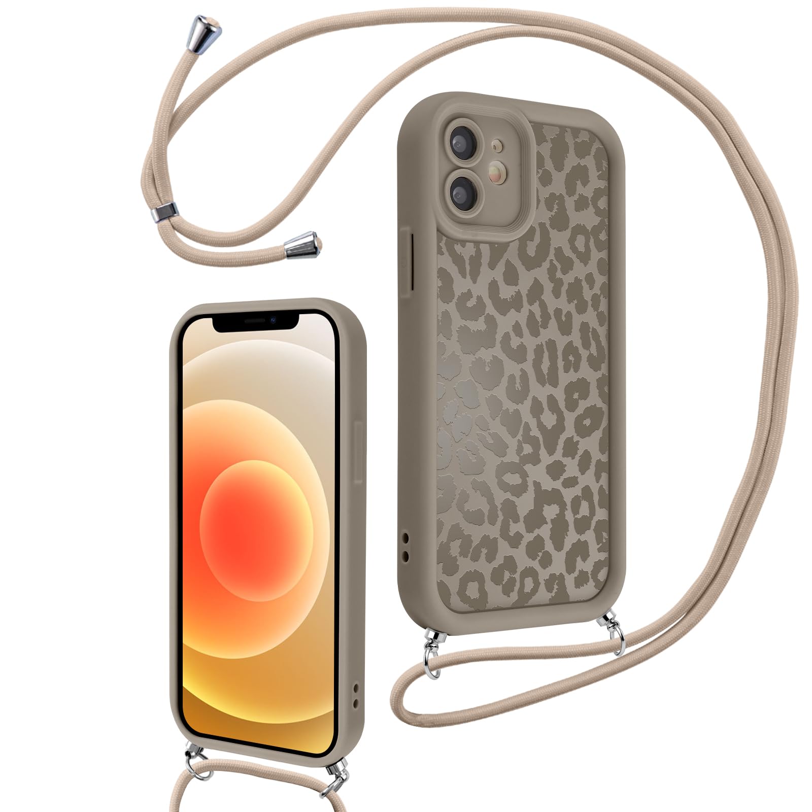 Yirlbey Cover per iPhone 15 6,1 Pollici con Cordino, Custodia Trasparente con Fiocco e Cuore Rosa Disegni Aesthetic Laccio Tracolla Corda, Protective Case Rigida Collana Antiurto Sottile per Ragazza
