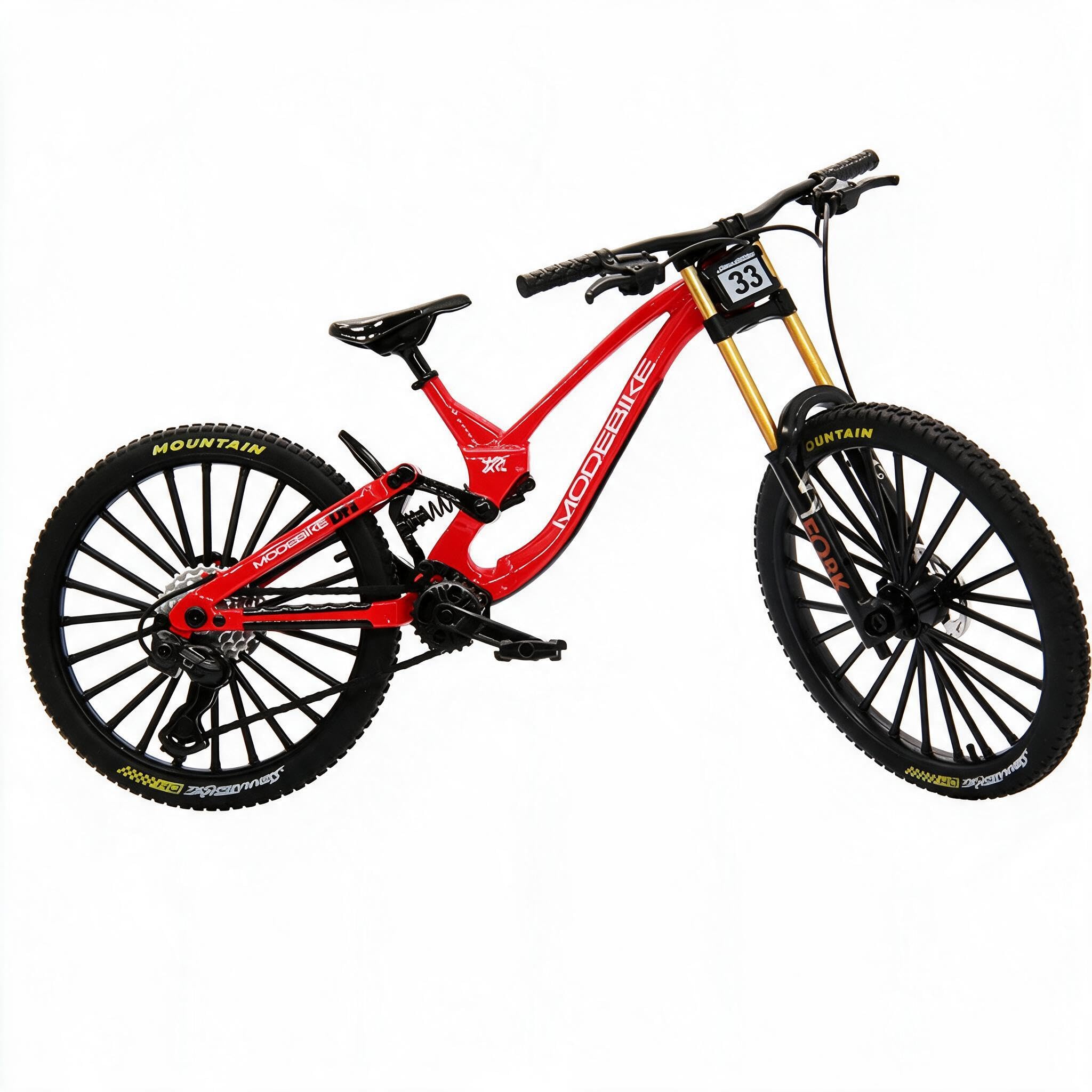 1:8 Scale Die-Cast Alloy Mountain Bike Model, Red
