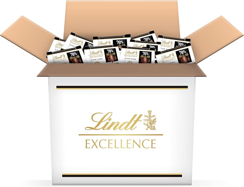 Lindt - Mini Carrés EXCELLENCE - Chocolat Noir 70% Cacao, 1,1kg