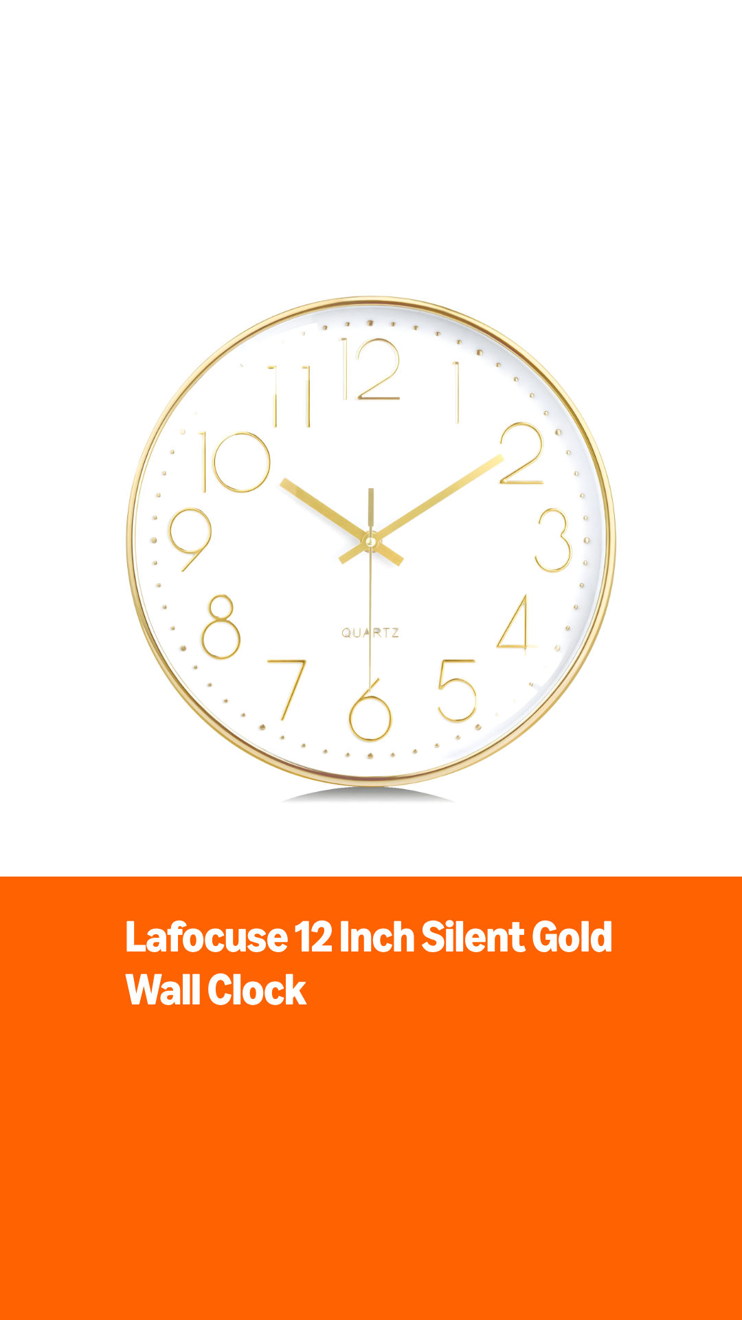 Amazon.com: Lafocuse Silent 12 Inch 3D Numbers Gold Wall Clock for