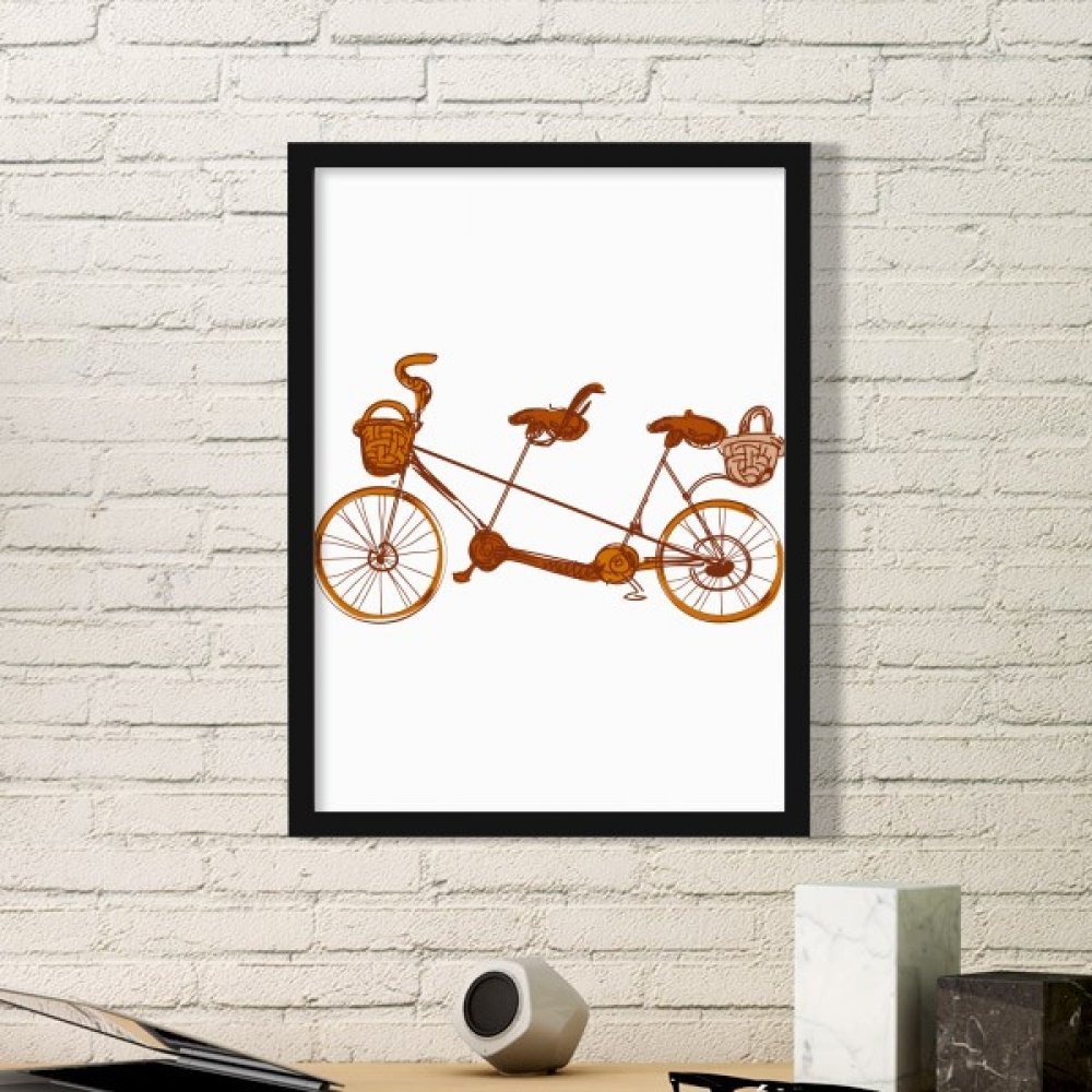 Cadre photo vélo Bretagne avec reproduction de peinture noire