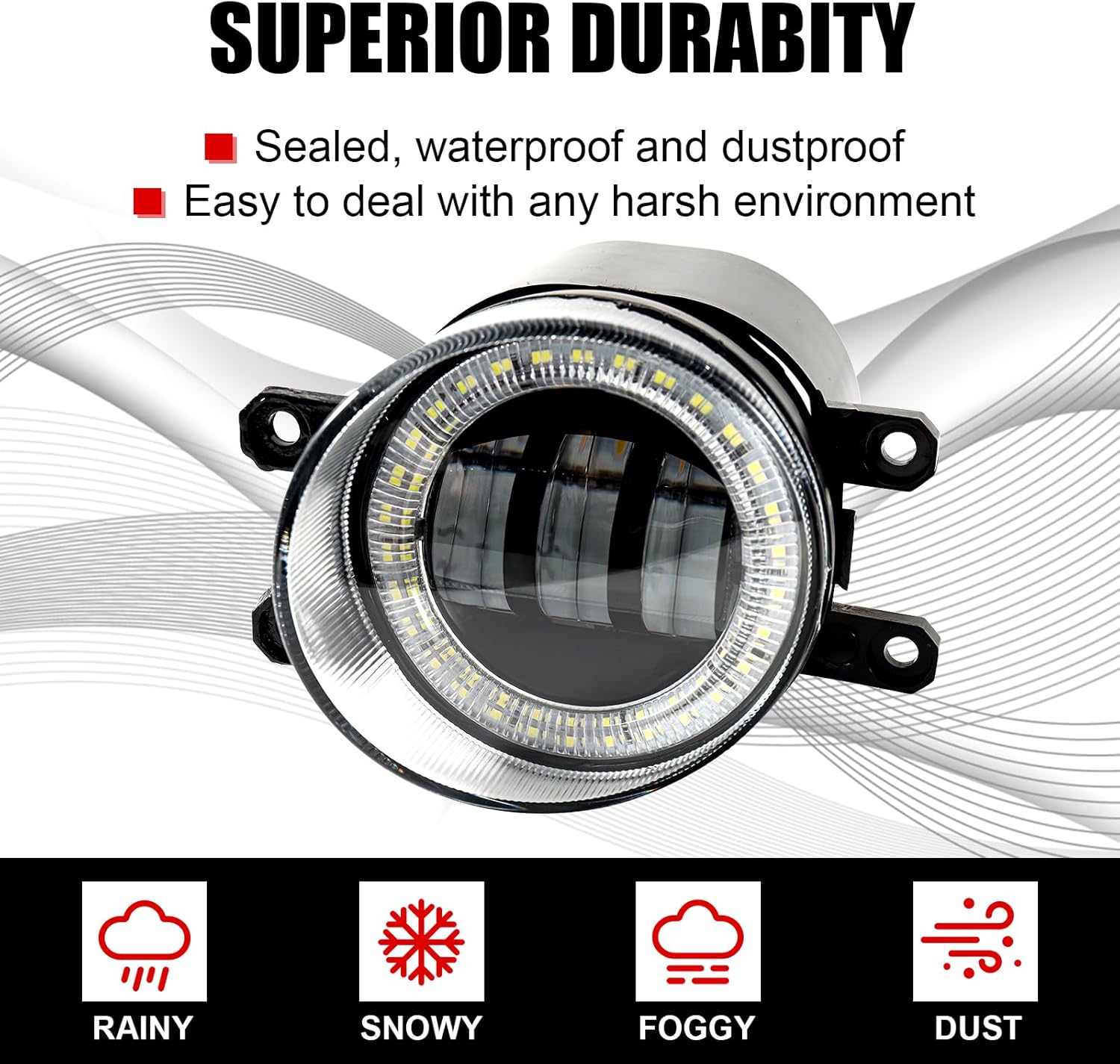 Daytime Running Lights Fog Lights for Toyota 4Runner 2014-2024 White&Amber Fog Lights Bulbs