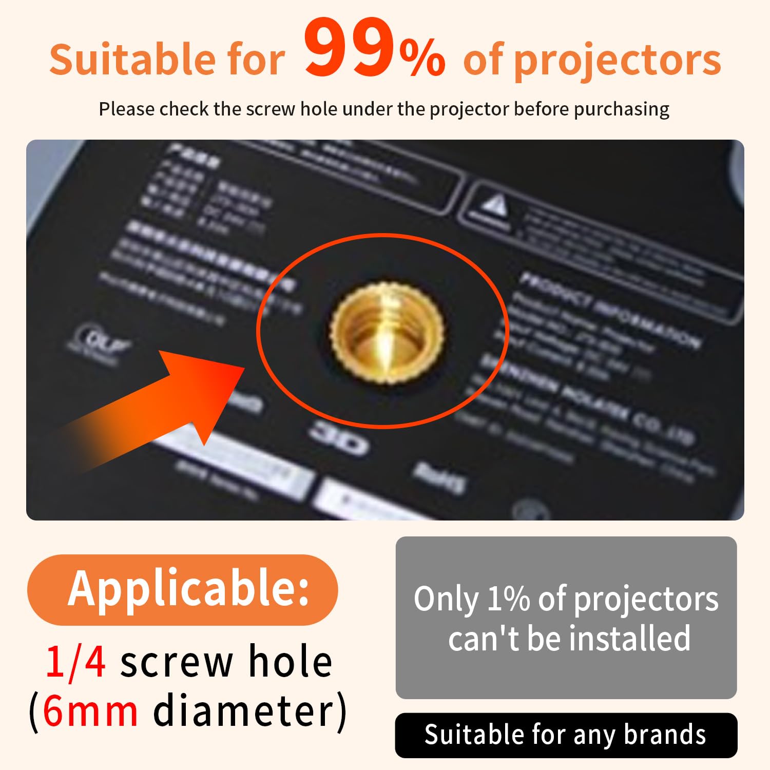 Soporte para proyector para cama y sofá - Longitud fija 20 cm, diseño oculto, compatible con proyectores del 99%, XGIMI, Nebula, Vankyo, Epson