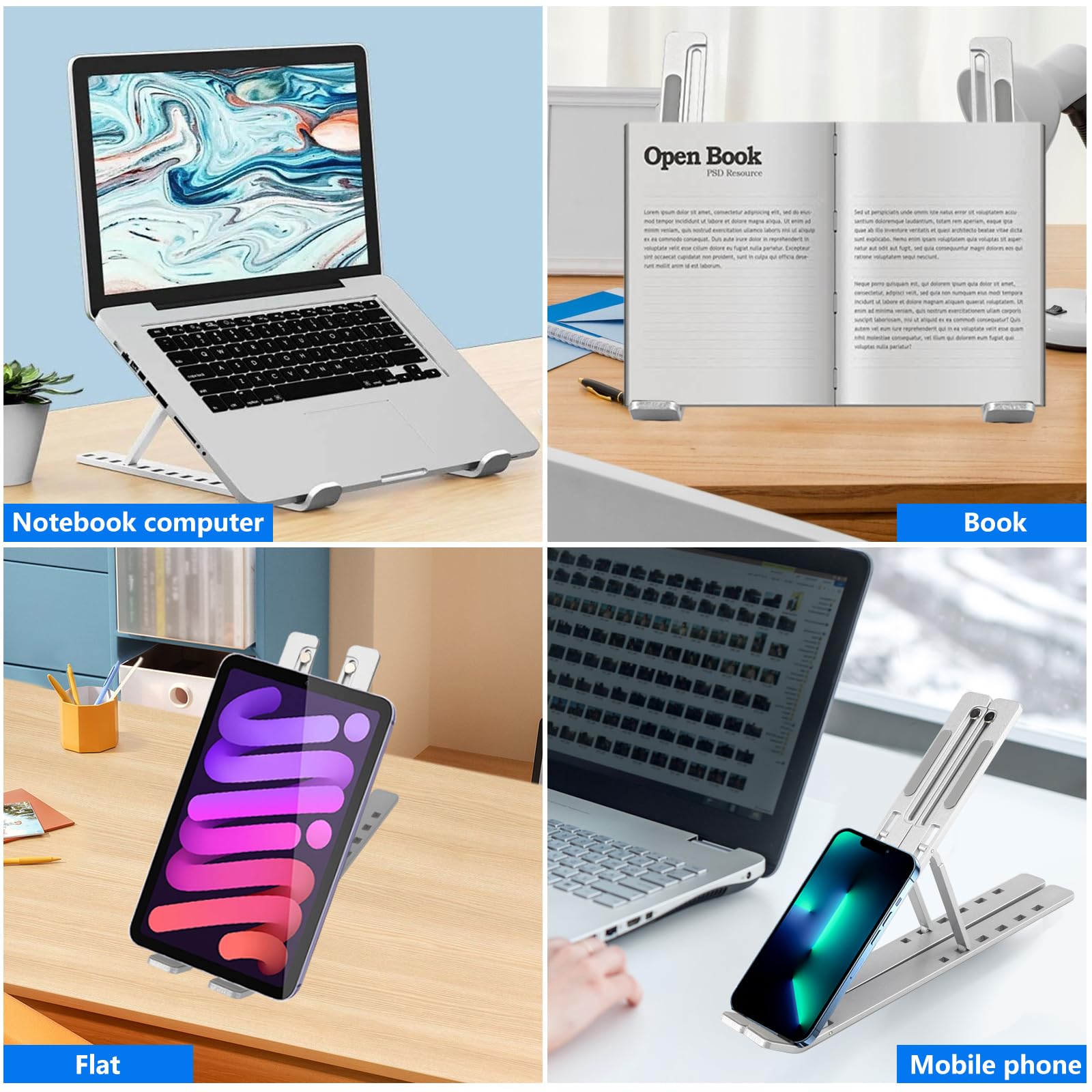 Stojak na Laptopa,Podstawka do Laptopa,Przenośne Stojaki na Laptopa 10-18”,Stojaki na Laptopa,Podstawka Pod Laptopa, Laptop Stand,Regulowana Podstawka Pod Notebooka (szary)