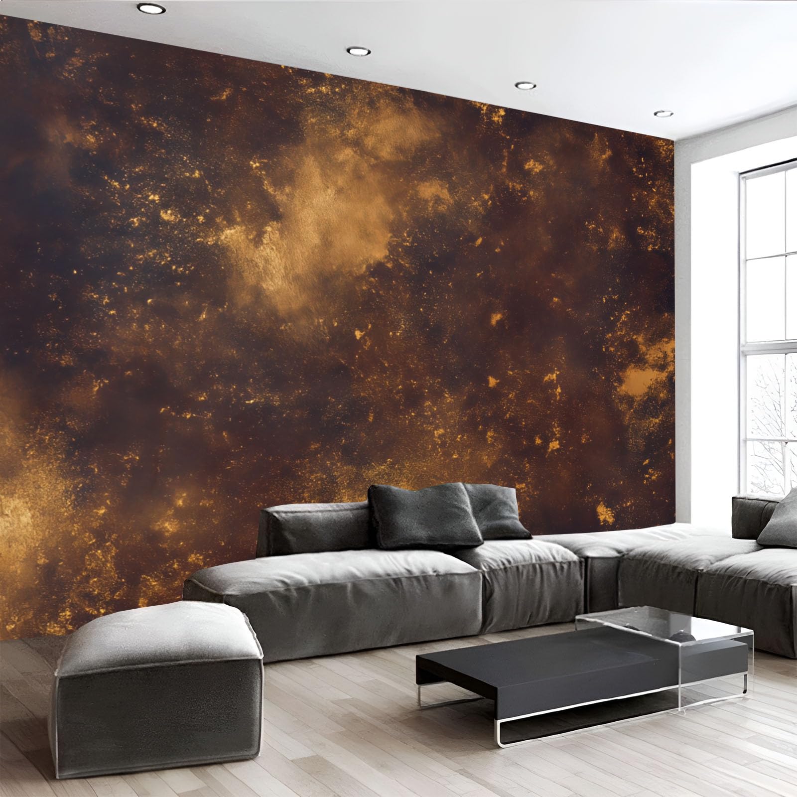 Papier Peint Panoramique Texture Dorée Mouchetée 250x175cm | Poster Mural 3D