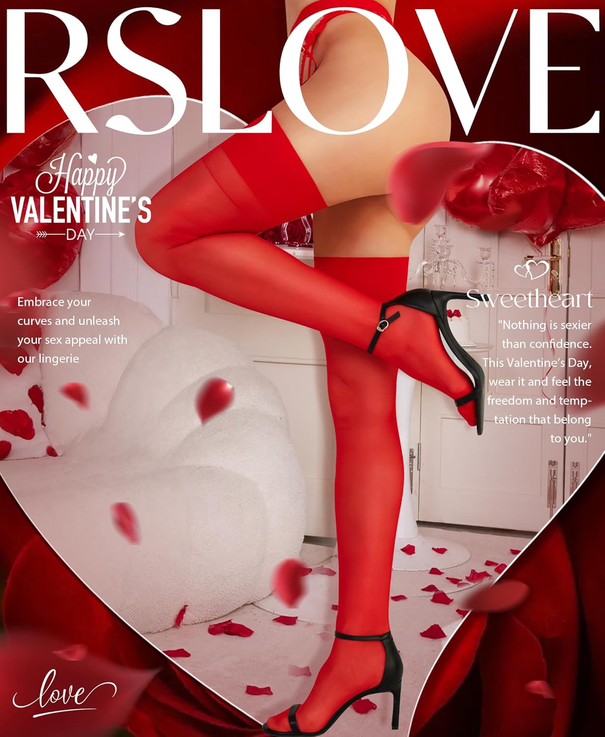 RSLOVE Women's Thigh High Stockings - Sheer Antiskid Silicone Pantyhose Sexy Stay Up Nylon Tights Lingerie for Women - Image 2