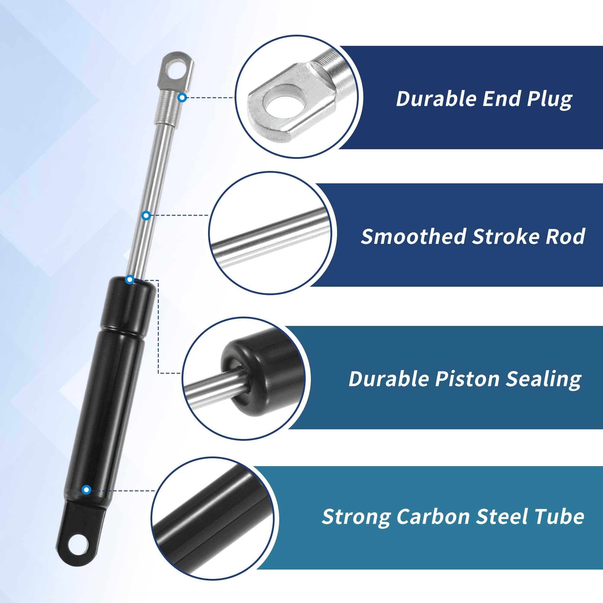 2 Unidades de Soporte de Elevación de 6 Pulgadas y 65 lb/289N Negro, Amortiguador Universal de Resorte de Gas para Ventanas de Caravanas Coches Camiones Barcos Autopartes