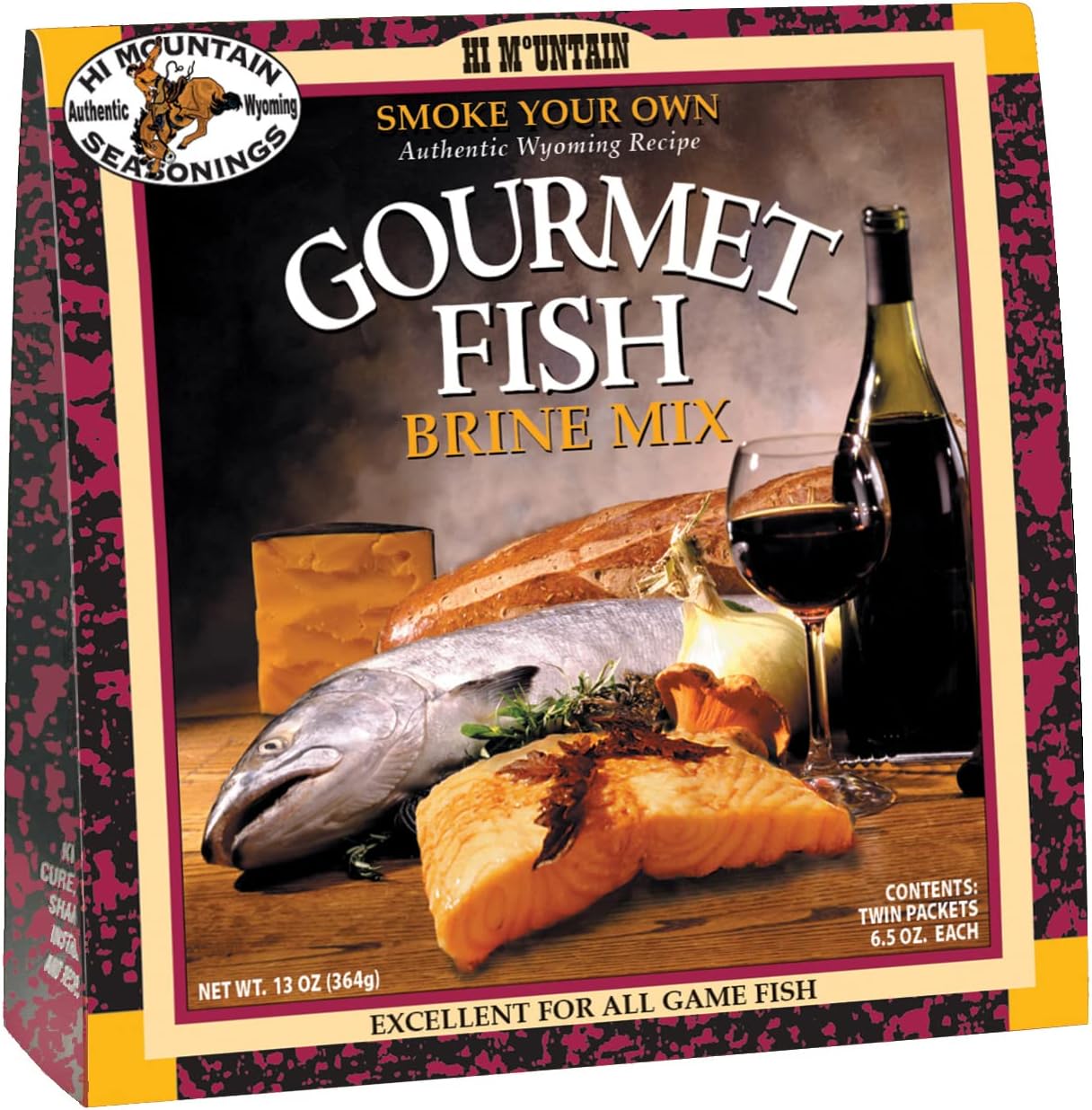 Hi Mountain Seasonings Fish Brine Mix | GOURMET FISH | Fish Brine for Smoking | Create Delicious Smoked Fish | Includes Two Brine Seasoning Packets