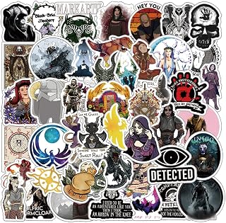 50Pcs Merchandise Stickers Pack, Cool Role -Playing Game Waterproof Vinyl Stickers Decals for Water Bottle,Skateboard,Laptop,Phone,Bumper Gifts for Adults Teens Boys Kids for Party Supply Favor