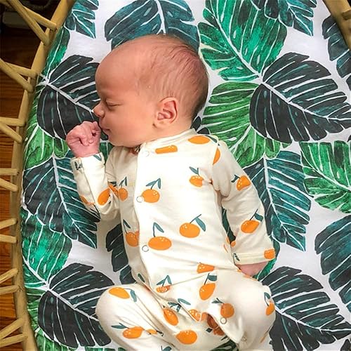 Miniatura 5 de Sábana elástica para moisés, transpirable, universal, para cama rectangular, ovalada o de reloj de arena, sábana bajera ultra suave para bebés niños