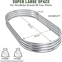 Vista 3 de Land Guard 2 camas de jardín elevadas de acero galvanizado, jardineras elevadas de metal grandes de 8 x 4 x 1 pie, cama de jardín elevada