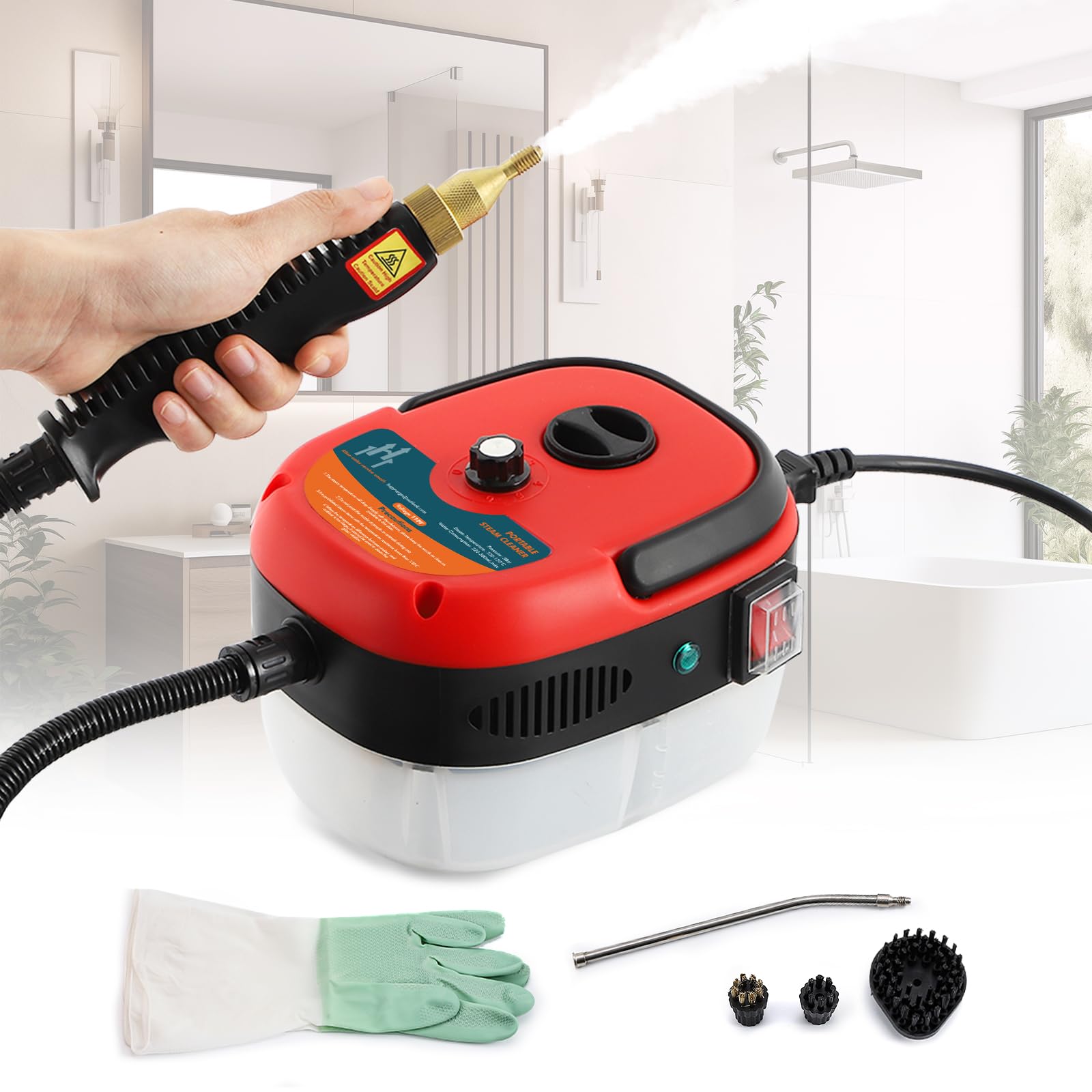 Nettoyeur vapeur portable haute pression pour le nettoyage des joints et du carrelage - Nettoyeur vapeur portable pour voiture - Mini nettoyeur vapeur haute température pour la maison