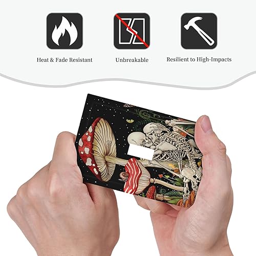 Miniatura 6 de Placas de pared decorativas de 1 cuadrilla, diseño de calavera de hongo, esqueleto, luna, placa frontal de flora para cocina, sala de estar,