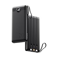 VRURC Power Bank 20000mAh USB C con cavi integrati,caricatore portatile 22.5W QC 3.0