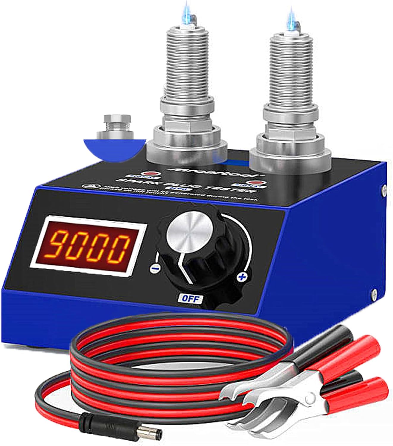 BELEY Spark Plug Tester Automotive Engine Ignition Coil Tester Dual Holes 500-9000rpm Working Freque...