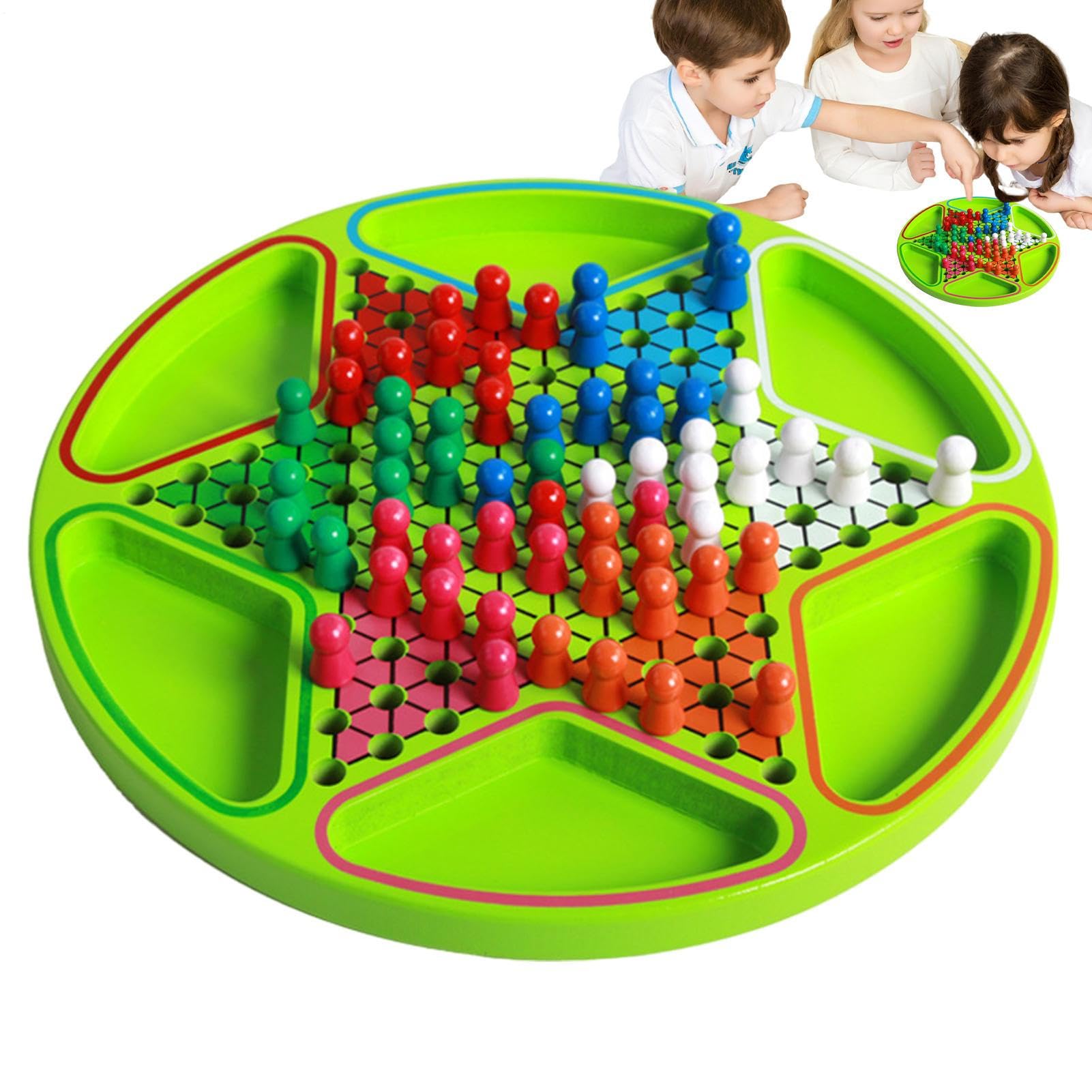 Il della Dama Giochi da Tavolo Educativi con Forma Esagonale | Set di da Tavolo per Dama e Scacchi con Perline Colorate in Legno per Adulti, Celebrazione, Viaggio, Scuola, Casa