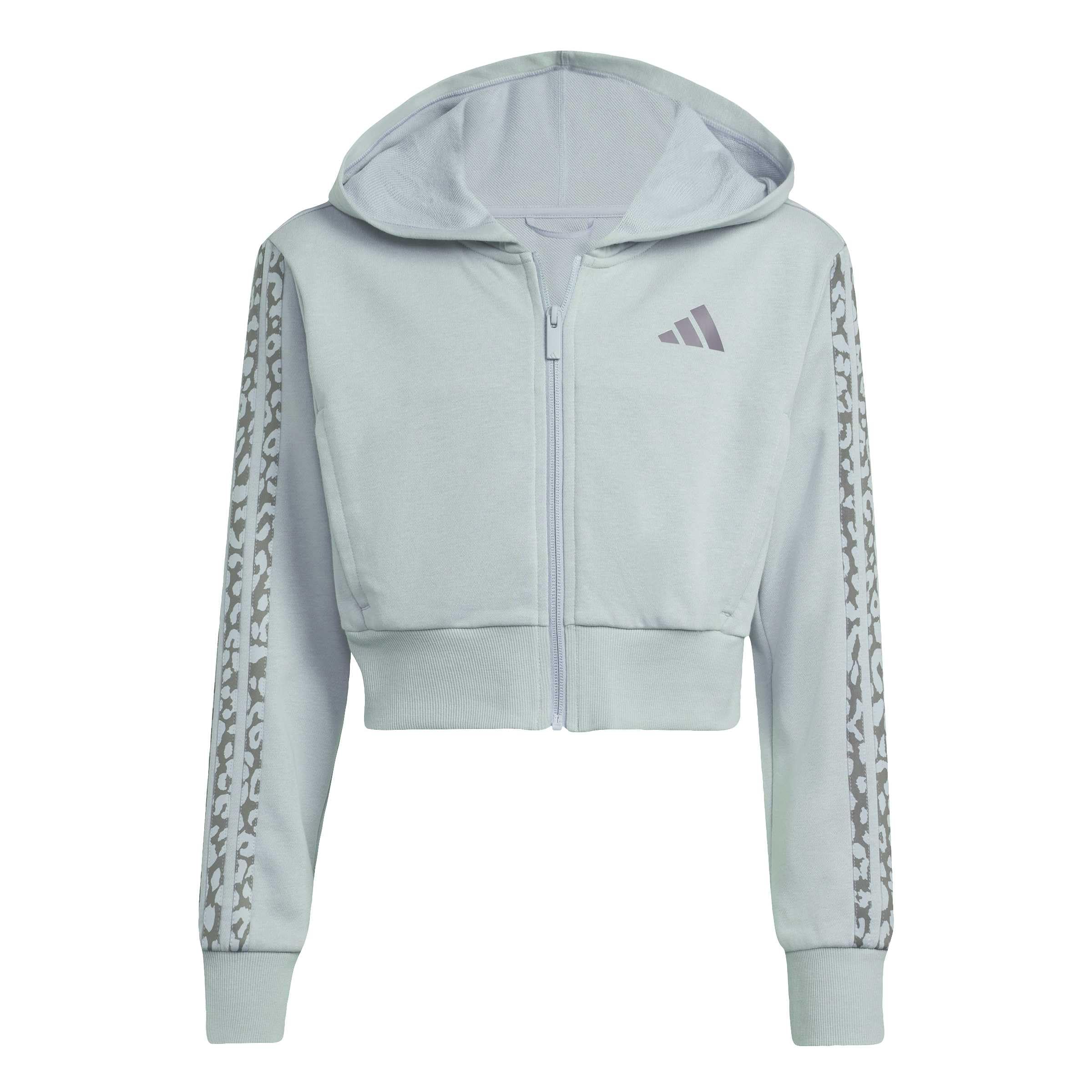 adidas Girl's SEASONALS ANIMAL FULL ZIP HOODIE, Wonder Sage/Aurora Onix, 14-15 Years