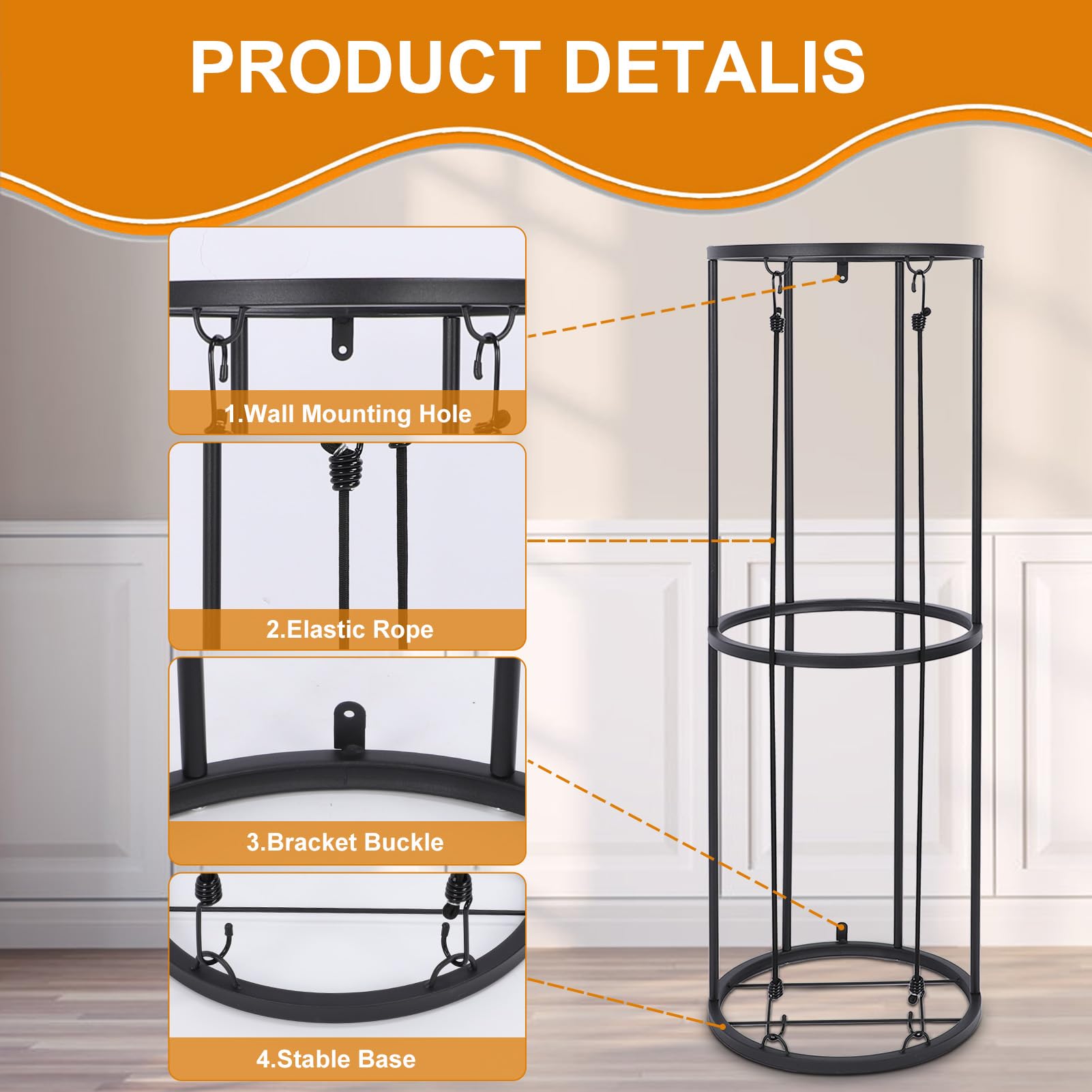Ballaufbewahrung vertikale Ballregal Garage Organizer abnehmbar Sport Ballhalter Basketball Fußball