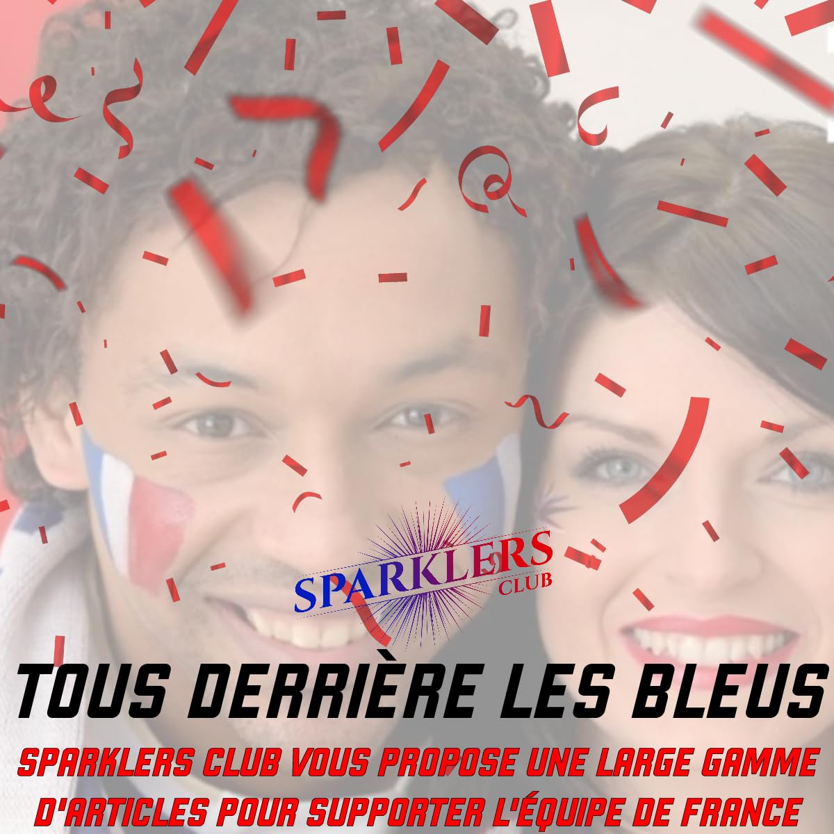 Maquillage Tricolore en Stick Bleu Blanc Rouge x2 pour Supporter l'équipe de France