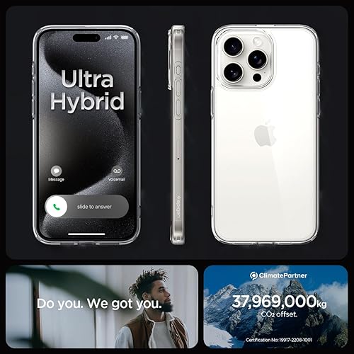 Miniatura 7 de Spigen Funda ultra híbrida diseñada para iPhone 15 Pro (2023), antiamarilleo protección de grado militar - Transparente