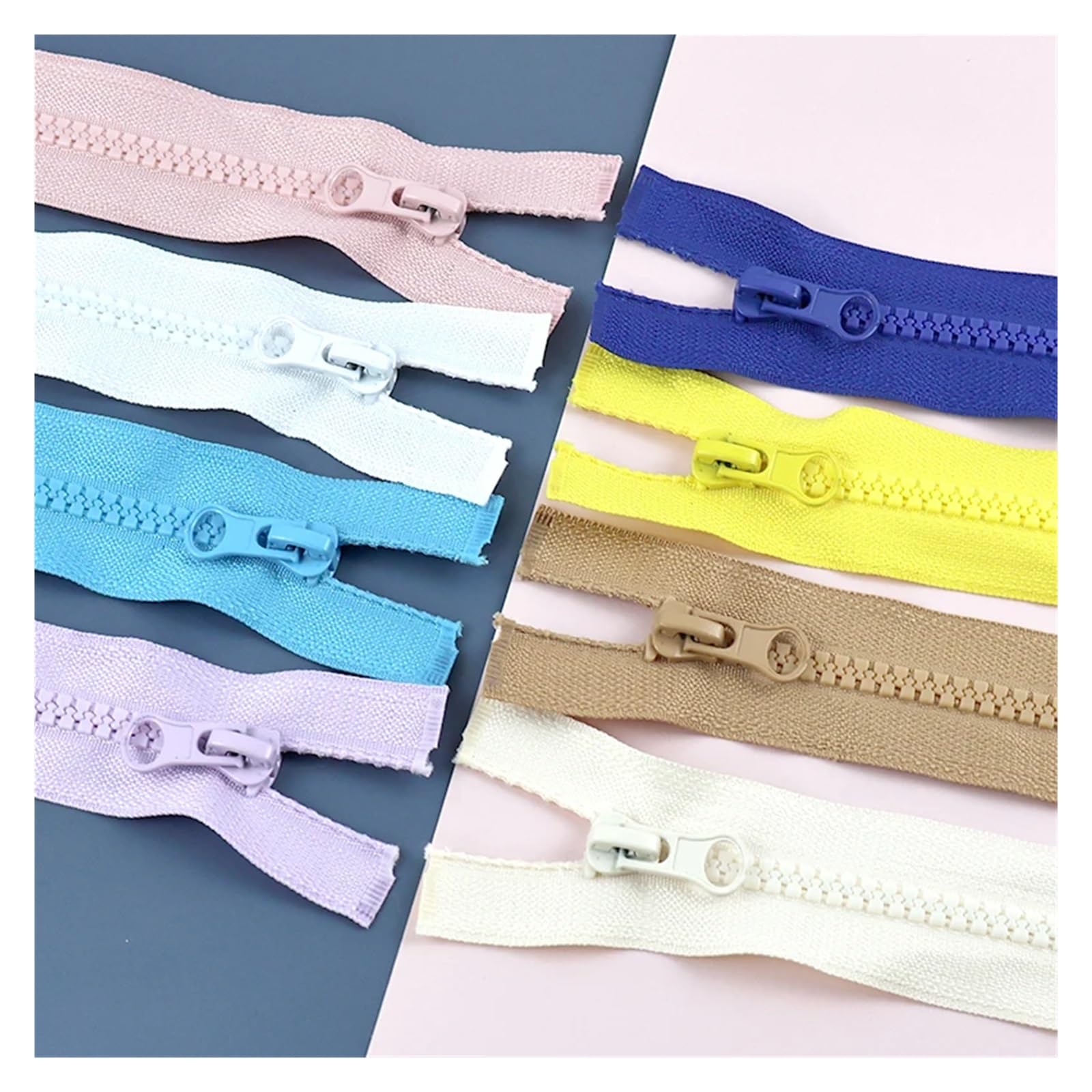 Chiusure Lampo Resina 5/10/20 pz Cucito Cerniera 15 cm Open-End 5# Cerniere In Resina for Abbigliamento Fatto A Mano Separabile Mini Zip Con Cappuccio collare Chiusura(Pink,40pcs)