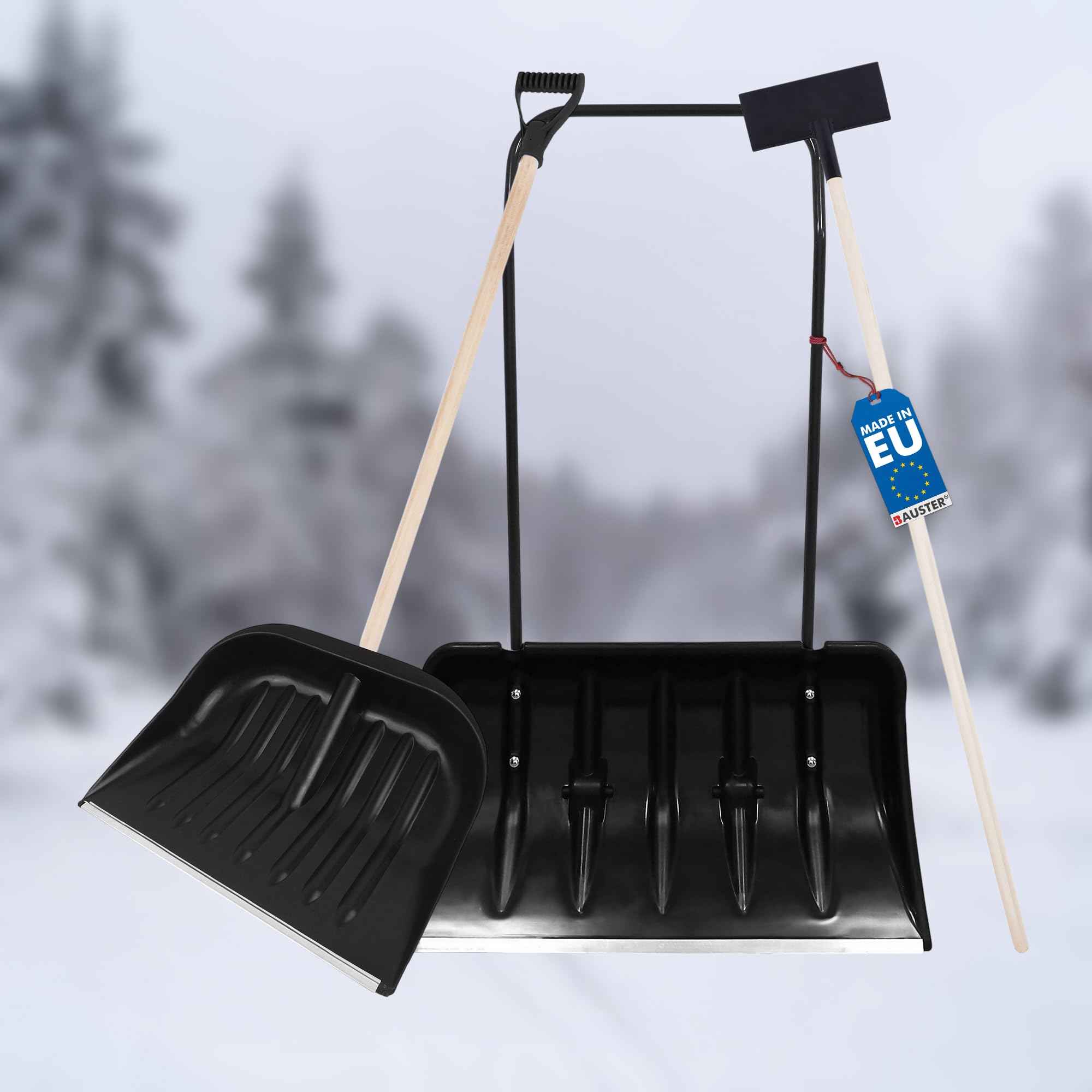 3-teilige Winter-Set bietet die perfekte Lösung für umfassende Schneeräumung und Eisentfernung Robusten Schneeschieber, Schneeschaufel und praktischen Eiskratzer für hartnäckige Eisflächen